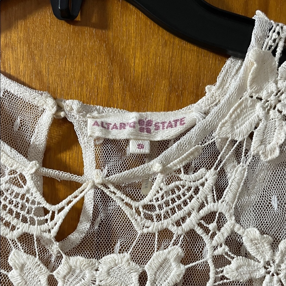 Altar'd State Cream Floral Lace Blouse - Picture 2 of 3